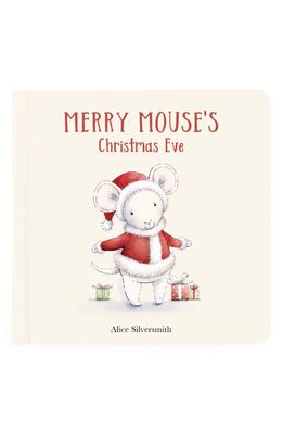 Jellycat 'Merry Mouse's Christmas Eve' Board Book in White