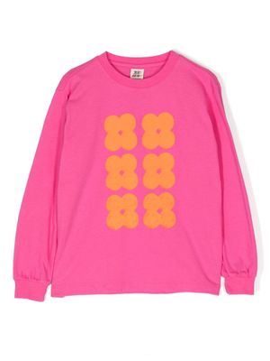 JELLYMALLOW clover-print cotton T-shirt - Pink