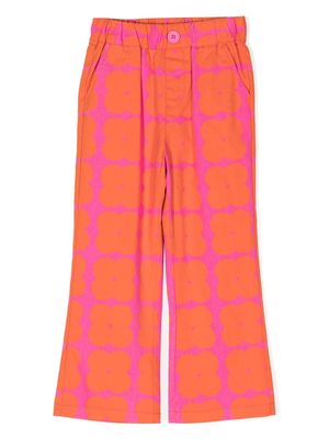 JELLYMALLOW clover-print cotton trousers - Pink