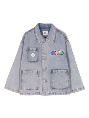 JELLYMALLOW clover-print denim jacket - Blue