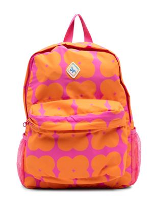 JELLYMALLOW floral-print two-tone backpack - Pink