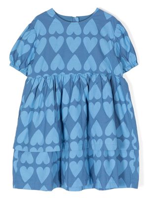 JELLYMALLOW heart-print cotton dress - Blue