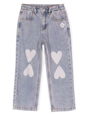 JELLYMALLOW heart-print jeans - Blue