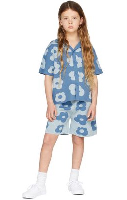 Jellymallow Kids Blue Flower Shirt & Shorts Set