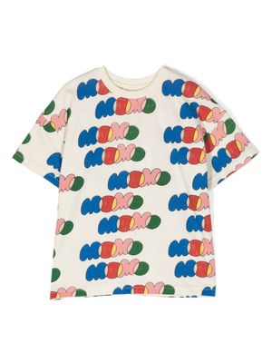 JELLYMALLOW Momo-print cotton T-shirt - Neutrals