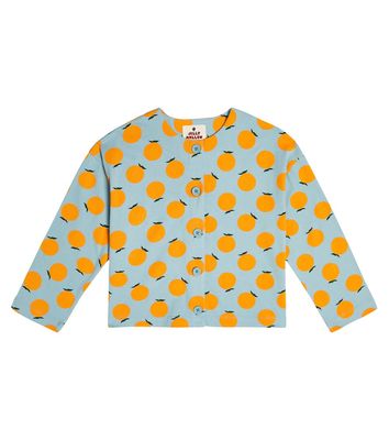 Jellymallow Orange jacquard cotton cardigan