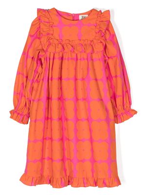 JELLYMALLOW ruffle-trim checked dress - Pink