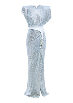 Jem Crystal-Embellished Mesh Gown