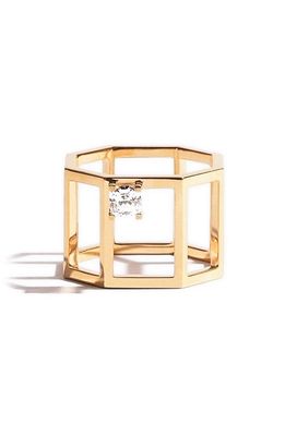 JEM Paris Octogone Solitaire Lab Created Diamond Ring in 18K Yellow Gold/Lab Diamonds