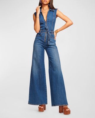 Jemma Wide-Leg Denim Jumpsuit