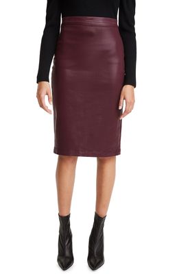 JEN7 by 7 For All Mankind Coated Denim Pencil Skirt in Plum