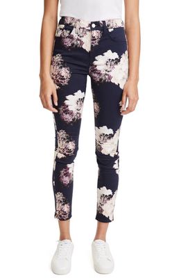 JEN7 by 7 For All Mankind Floral Print Ankle Skinny Jeans in Amethyst Blossom