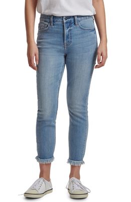 JEN7 by 7 For All Mankind Fray Hem Crop Skinny Jeans in Victoria Broken Twill