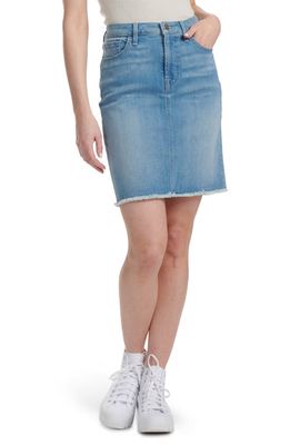 JEN7 by 7 For All Mankind Frayed Denim Pencil Skirt in Meadow