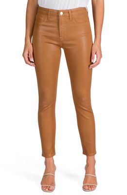 JEN7 by 7 For All Mankind JEN7 Coated High Waist Ankle Skinny Jeans in Amber