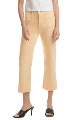 JEN7 by 7 For All Mankind Patch Pocket Mid Rise Crop Wide Leg Jeans in Apricot Sherbet