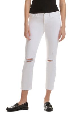 JEN7 by 7 For All Mankind Ripped Mid Rise Ankle Straight Leg Jeans in White