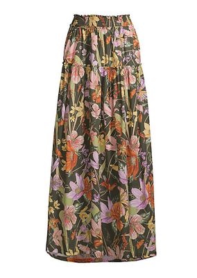 Jenna Vitreo Cotton Floral Maxi Skirt