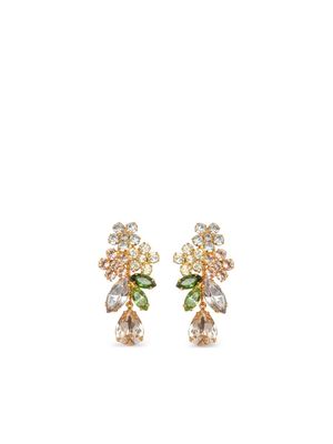 Jennifer Behr 18kt gold plated Bouquet crystal drop earrings - Green