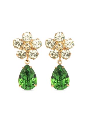 Jennifer Behr 18kt gold plated Janna crystal drop earrings - Green