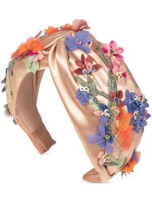 Jennifer Behr Brielle floral-appliqué headband - Neutrals