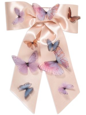 Jennifer Behr butterfly-detailing silk bow - Pink