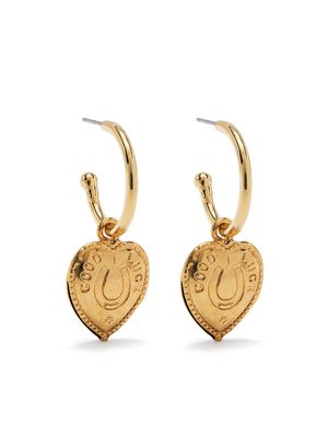 Jennifer Behr Cari heart-horseshoe hoop earrings - Gold