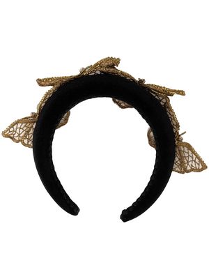 Jennifer Behr Issa butterfly-appliqué headband - Black