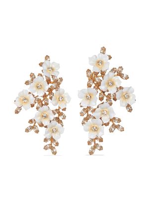 Jennifer Behr Lilibet floral drop earrings - Gold