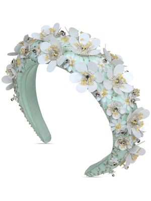 Jennifer Behr Magnolia floral-appliqué headband - Green