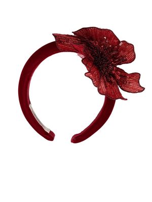Jennifer Behr Mariana floral-appliqué headband - Red