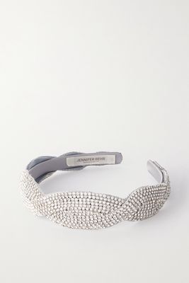 Jennifer Behr - Marlowe Crystal-embellished Silk Headband - Silver