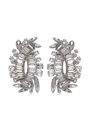 Jennifer Behr Meri crystal-embellished earrings - Silver
