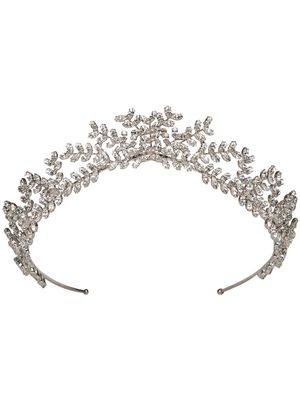 Jennifer Behr Mignonette crystal-embellished tiara - White