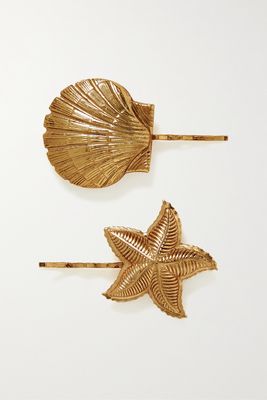 Jennifer Behr - Ocean Set Of Two Gold-plated Hair Slides - One size