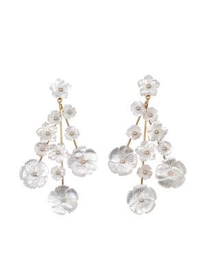 Jennifer Behr Odessa floral earrings - White