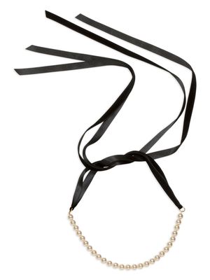 Jennifer Behr pearl ribbon-tie necklace - White