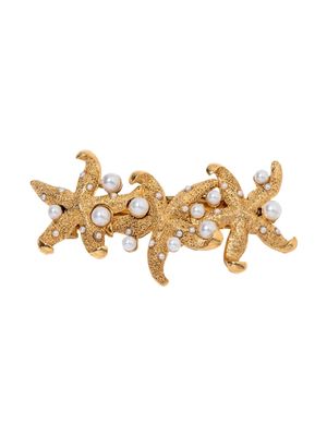 Jennifer Behr Thalassa pearl embellished filigree barrette - Gold