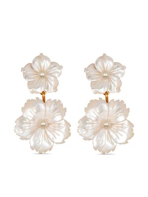 Jennifer Behr Tibby floral drop earrings - Neutrals