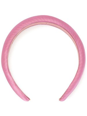 Jennifer Behr Tori hammered-finish silk hairband - Pink