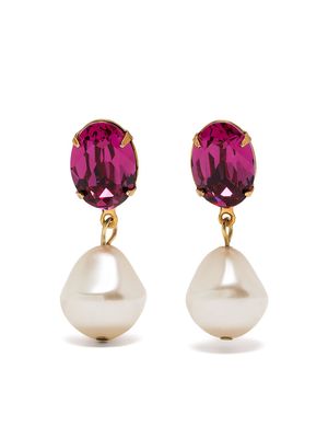Jennifer Behr Tunis crystal pearl earring - Purple