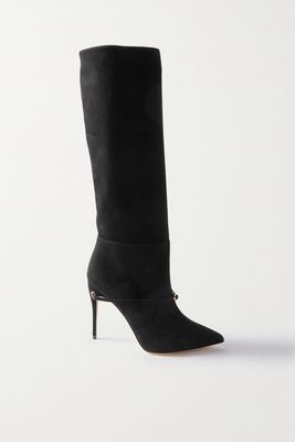Jennifer Chamandi - Cece 105 Suede Knee Boots - Black