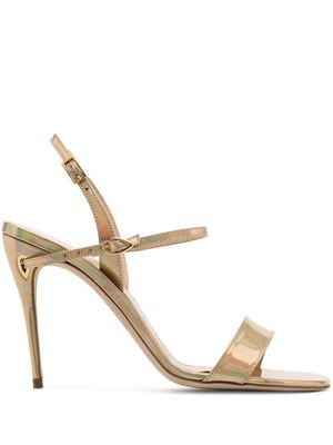 Jennifer Chamandi Tommaso 105mm leather sandals - Gold