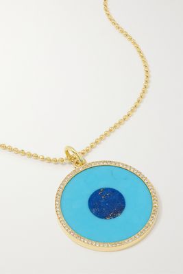 Jennifer Meyer - Large Evil Eye 18-karat Gold Multi-stone Necklace - Blue