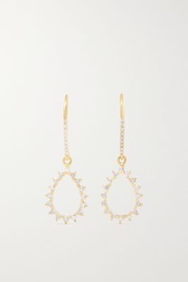 Jennifer Meyer - Mini Open Teardrop 18-karat Gold Diamond Earrings - one size