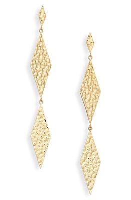 Jennifer Zeuner Anna Hammered Drop Earrings in 14K Yellow Gold Plated Silver