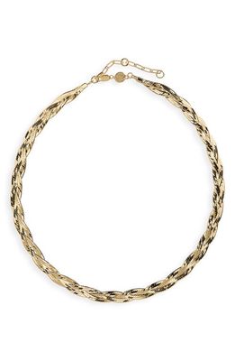 Jennifer Zeuner Francesca 3-Strand Serpentine Collar Necklace in Yellow Gold