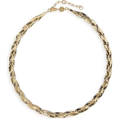 Jennifer Zeuner Francesca Collar Necklace in Yellow Gold 