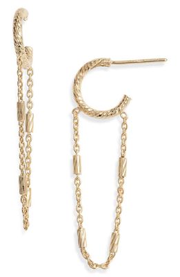 Jennifer Zeuner Helmut Chain Huggie Hoop Earrings in 14K Yellow Gold Plated Silver