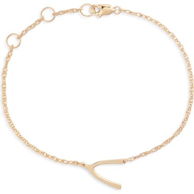 Jennifer Zeuner Lily Wishbone Bracelet in Gold Vermeil 